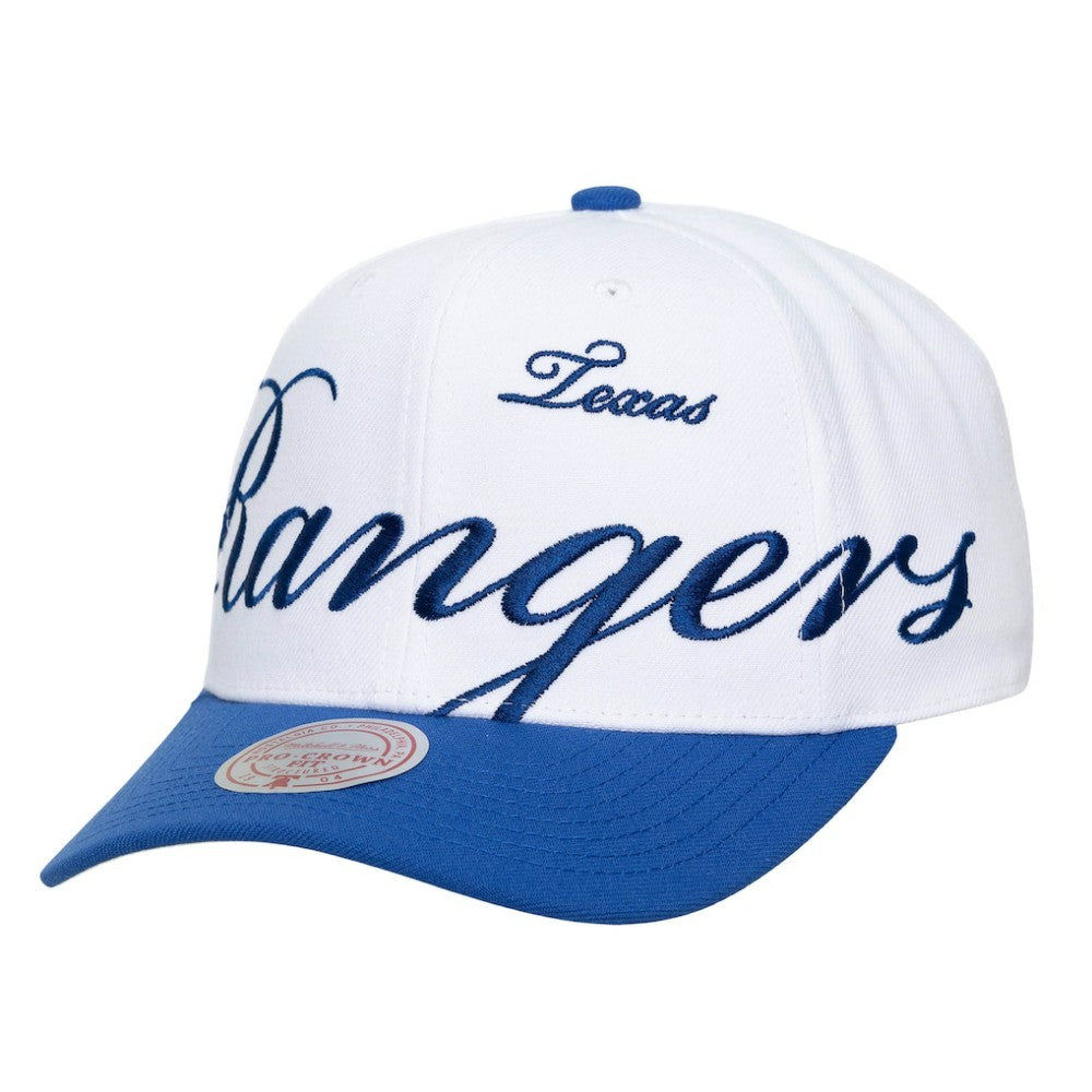 Texas Rangers Mitchell & Ness Unisex XL Script Pro Crown Adjustable Hat - MLB