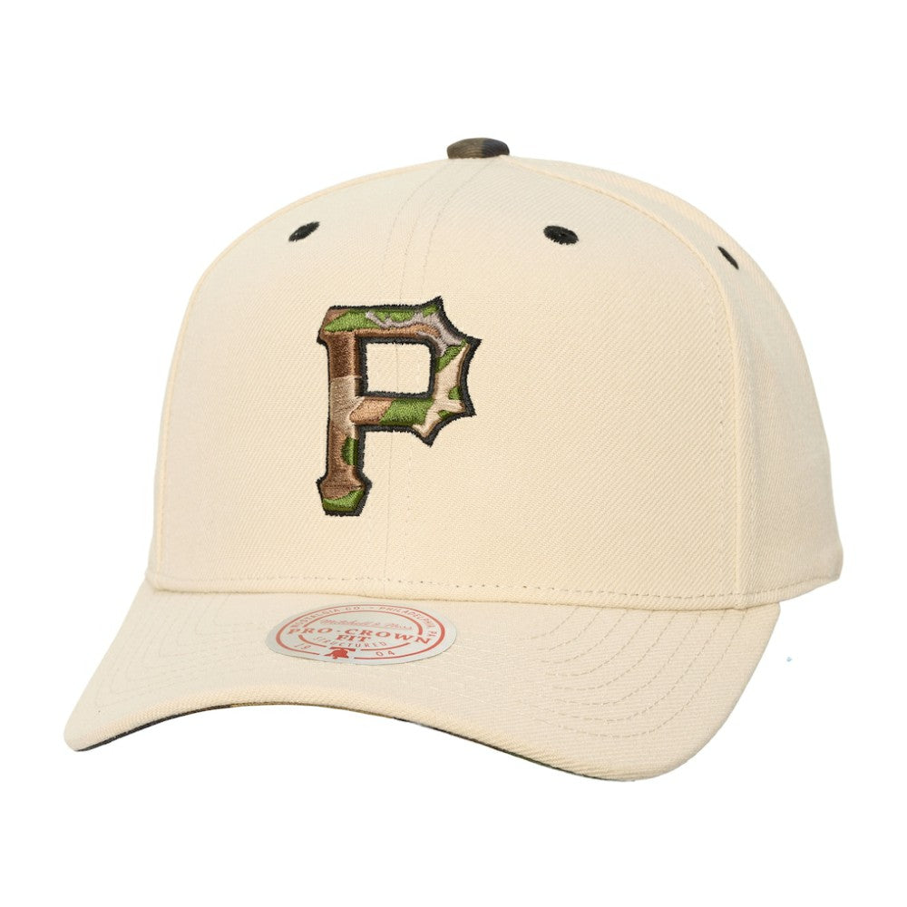 Pittsburgh Pirates Mitchell & Ness Unisex Camo Logo Pro Crown Snapback Hat - MLB