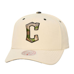 Cleveland Guardians Mitchell & Ness Unisex Camo Logo Pro Crown Snapback Hat - MLB