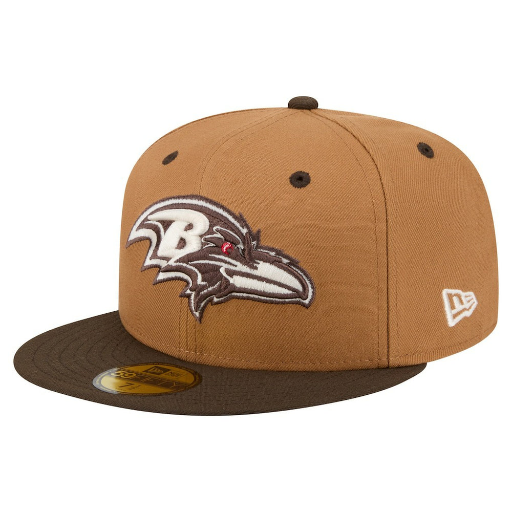 Baltimore Ravens New Era Two-Tone Walnut 59FIFTY Fitted Hat Light Brown/Dark Brown | NFL