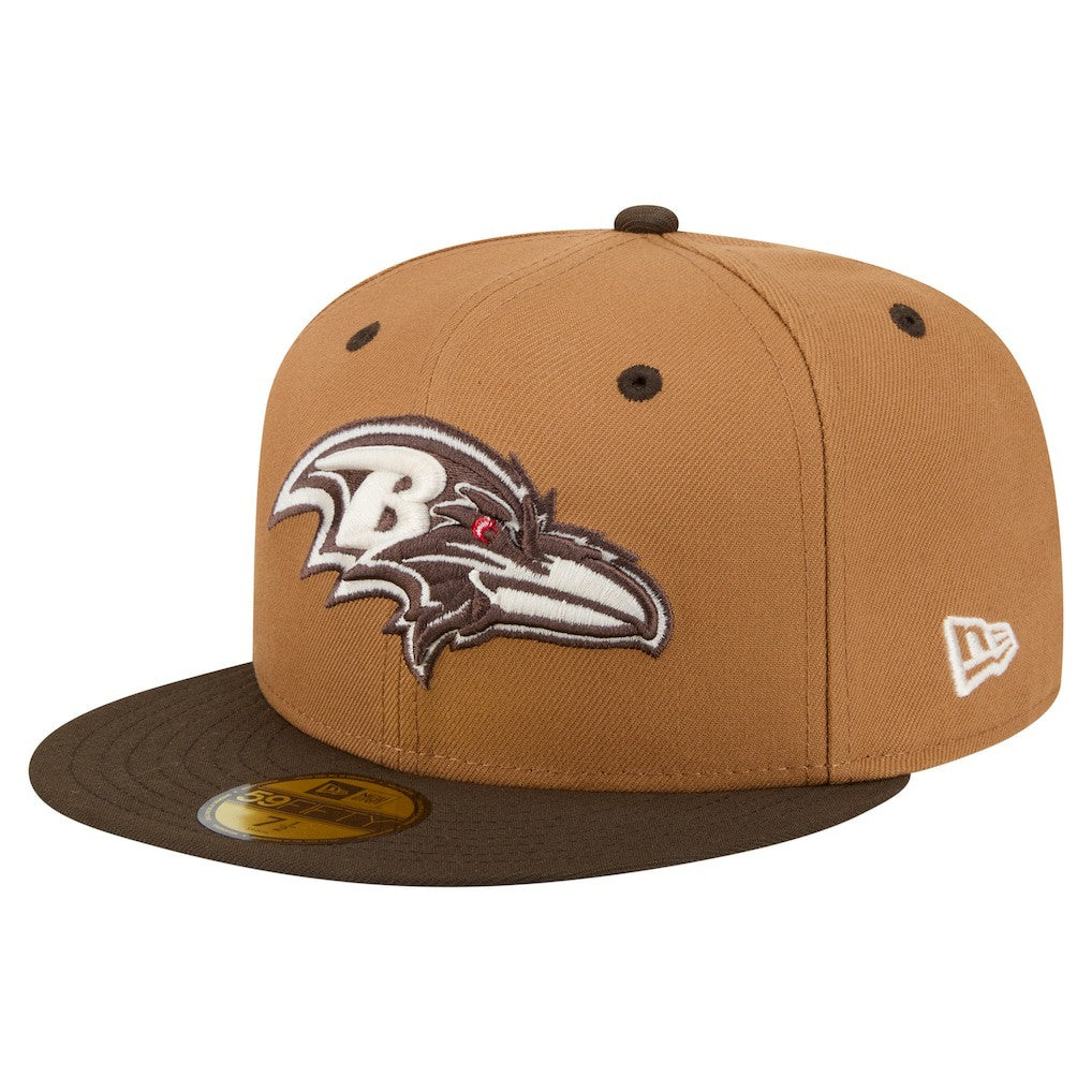 Baltimore Ravens New Era Two-Tone Walnut 59FIFTY Fitted Hat Light Brown/Dark Brown | NFL