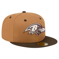 Baltimore Ravens New Era Two-Tone Walnut 59FIFTY Fitted Hat Light Brown/Dark Brown | NFL