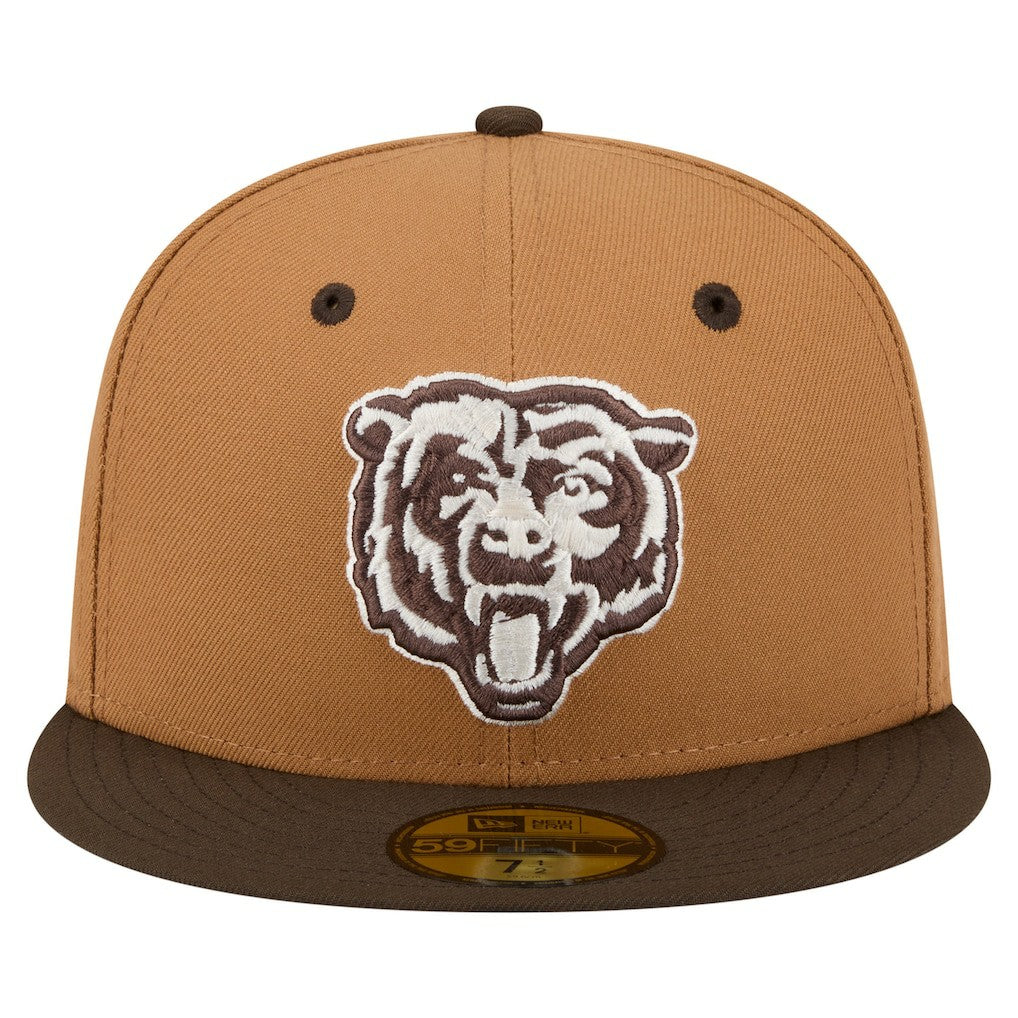 Chicago Bears New Era Two-Tone Walnut 59FIFTY Fitted Hat Light Brown/Dark Brown | NFL