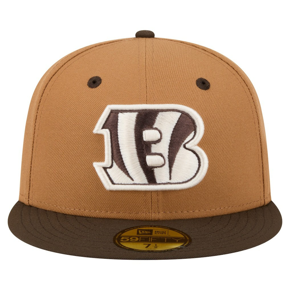 Cincinnati Bengals New Era Two-Tone Walnut 59FIFTY Fitted Hat Light Brown/Dark Brown | NFL