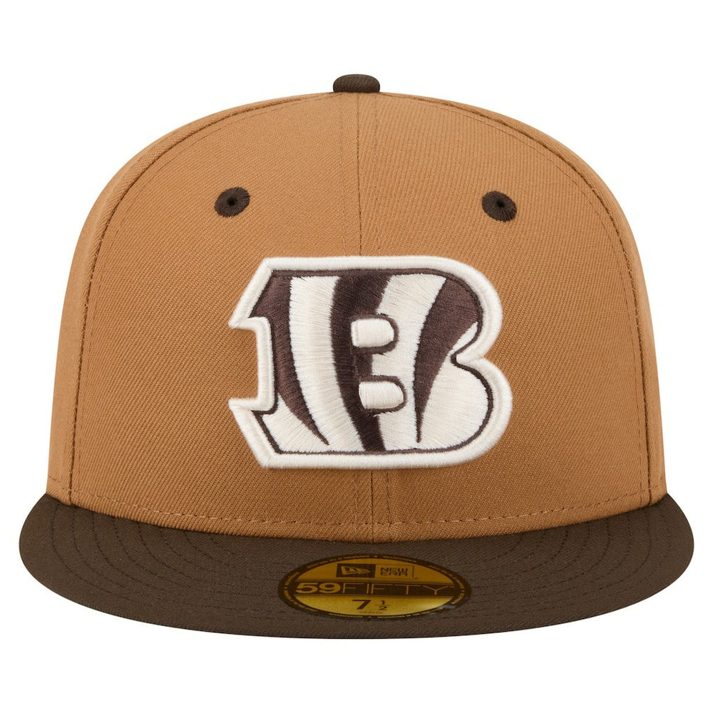 Cincinnati Bengals New Era Two-Tone Walnut 59FIFTY Fitted Hat Light Brown/Dark Brown | NFL