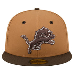 Detroit Lions New Era Two-Tone Walnut 59FIFTY Fitted Hat Light Brown/Dark Brown | NFL