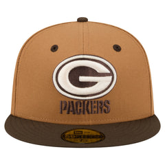 Green Bay Packers New Era Two-Tone Walnut 59FIFTY Fitted Hat Light Brown/Dark Brown | NFL