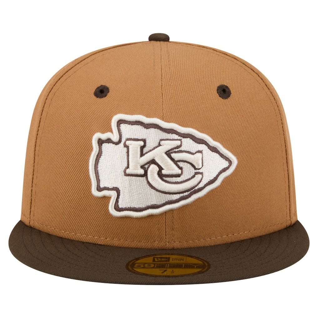 Kansas City Chiefs New Era Two-Tone Walnut 59FIFTY Fitted Hat Light Brown/Dark Brown | NFL