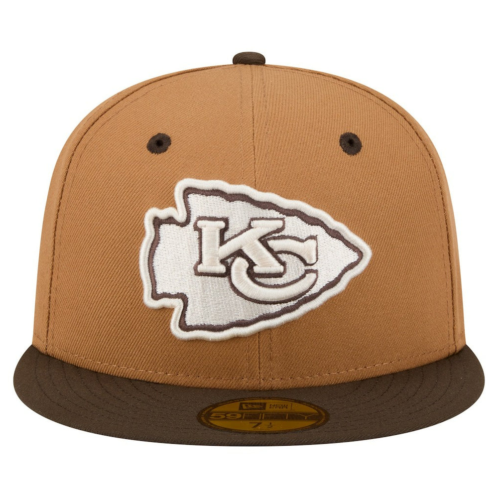 Kansas City Chiefs New Era Two-Tone Walnut 59FIFTY Fitted Hat Light Brown/Dark Brown | NFL