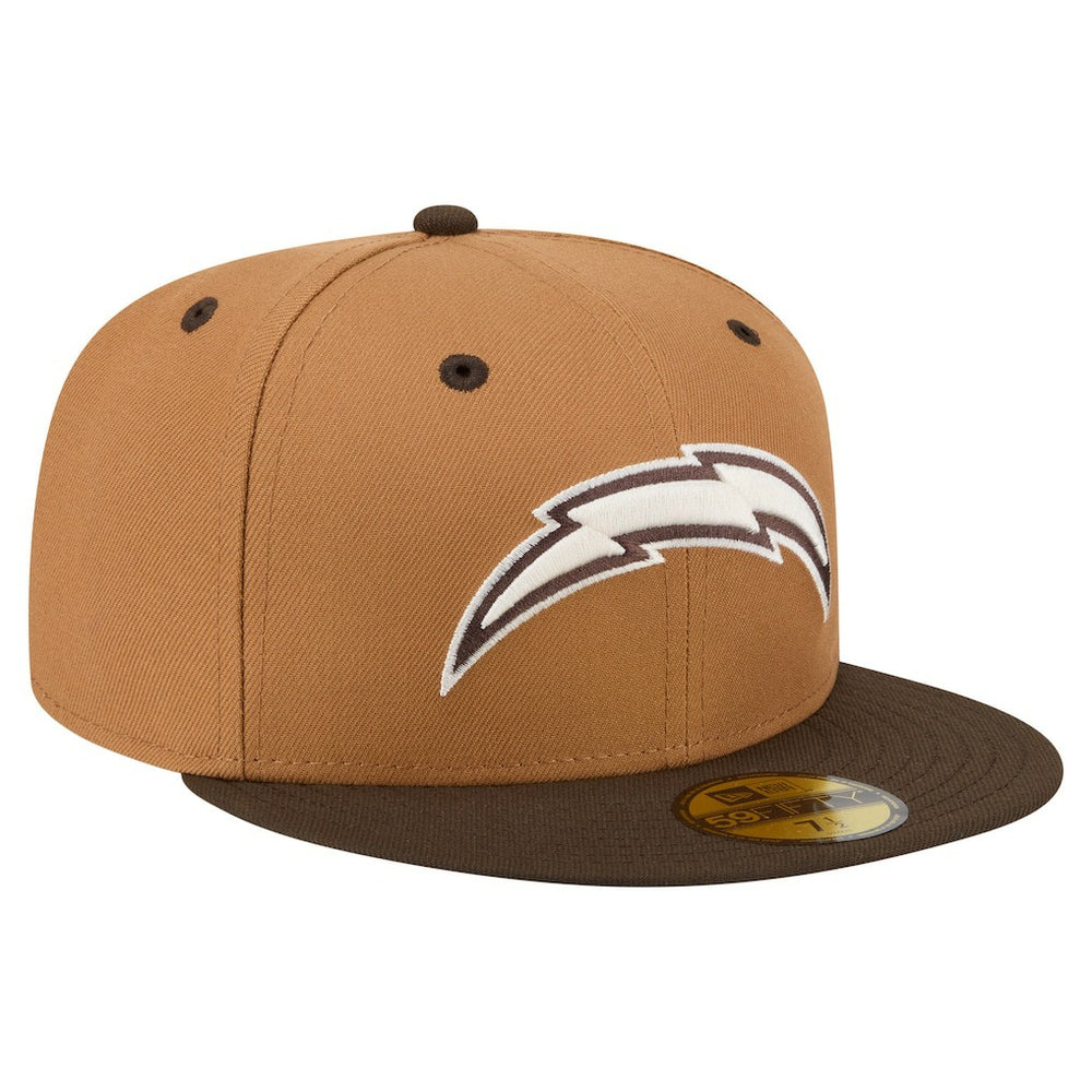 Los Angeles Chargers New Era Two-Tone Walnut 59FIFTY Fitted Hat Light Brown/Dark Brown | NFL