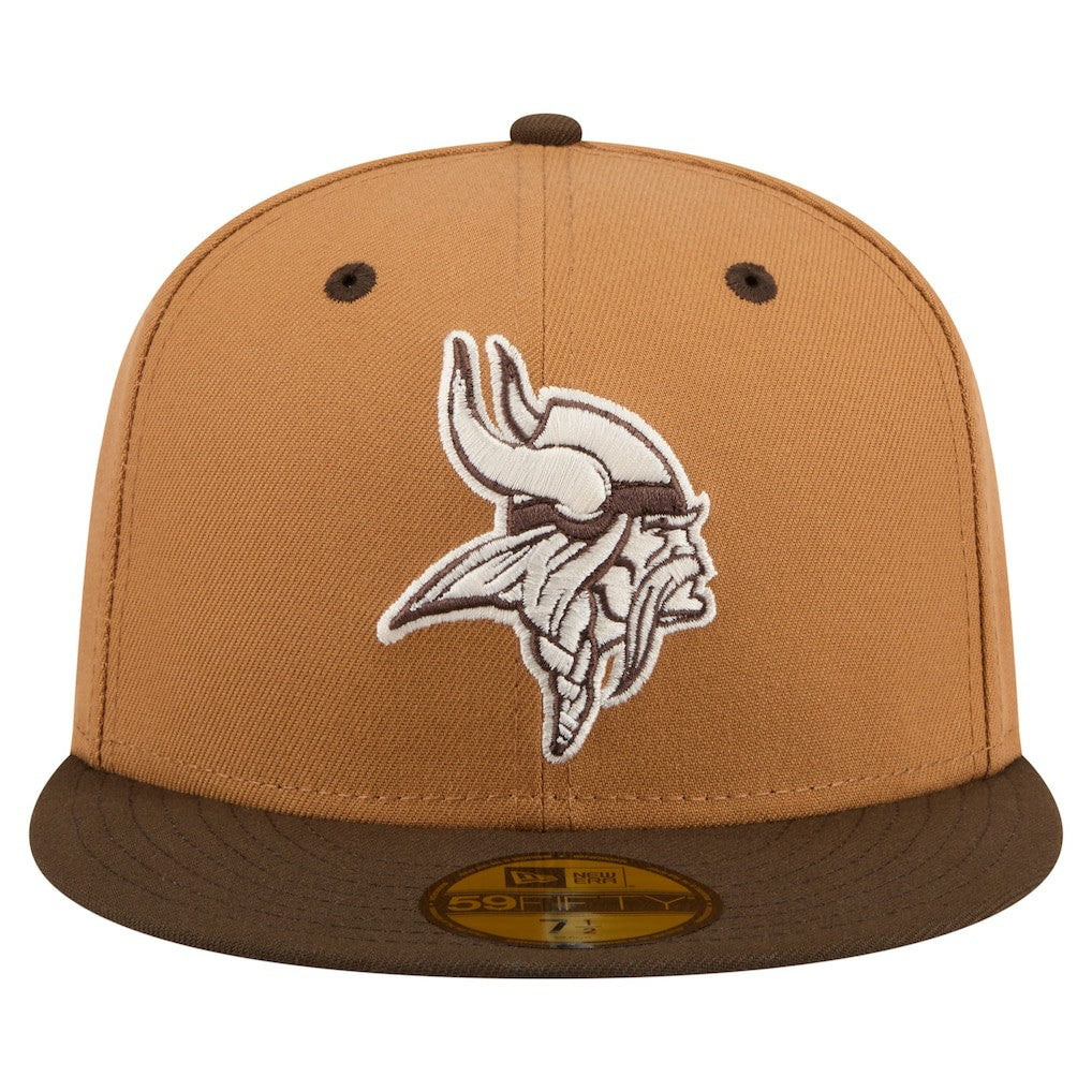 Minnesota Vikings New Era Two-Tone Walnut 59FIFTY Fitted Hat Light Brown/Dark Brown | NFL