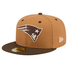 New England Patriots New Era Two-Tone Walnut 59FIFTY Fitted Hat Light Brown/Dark Brown | NFL