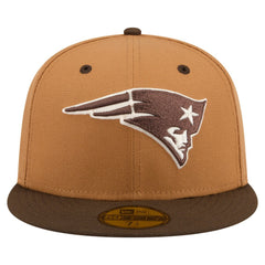New England Patriots New Era Two-Tone Walnut 59FIFTY Fitted Hat Light Brown/Dark Brown | NFL