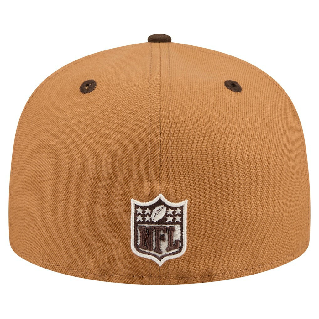 New England Patriots New Era Two-Tone Walnut 59FIFTY Fitted Hat Light Brown/Dark Brown | NFL