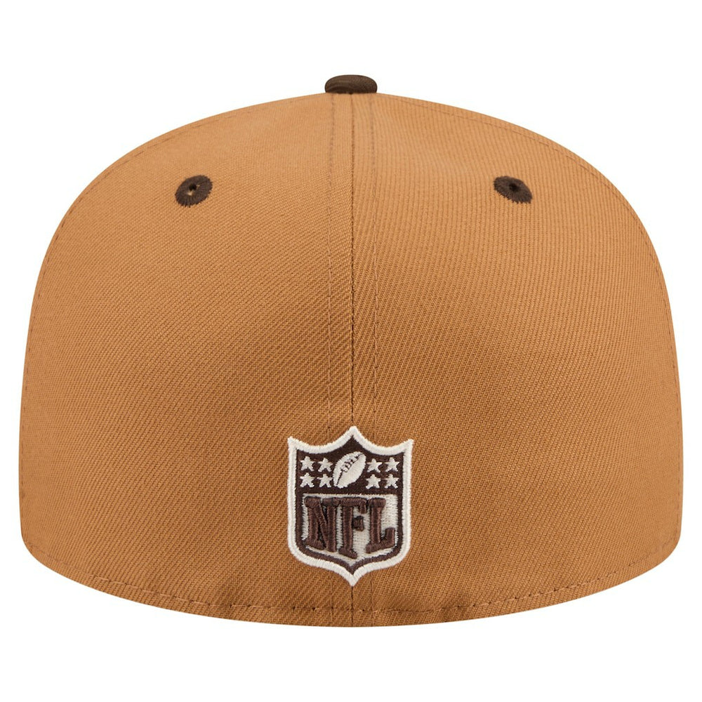 New England Patriots New Era Two-Tone Walnut 59FIFTY Fitted Hat Light Brown/Dark Brown | NFL