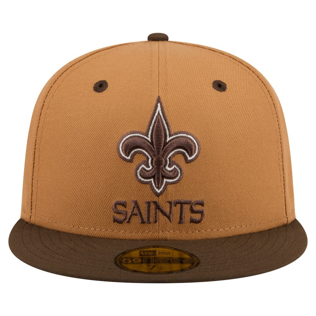 New Orleans Saints New Era Two-Tone Walnut 59FIFTY Fitted Hat Light Brown/Dark Brown | NFL