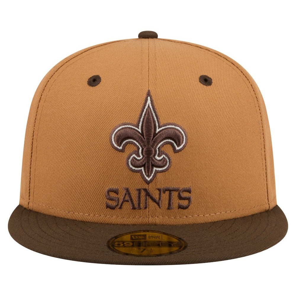 New Orleans Saints New Era Two-Tone Walnut 59FIFTY Fitted Hat Light Brown/Dark Brown | NFL