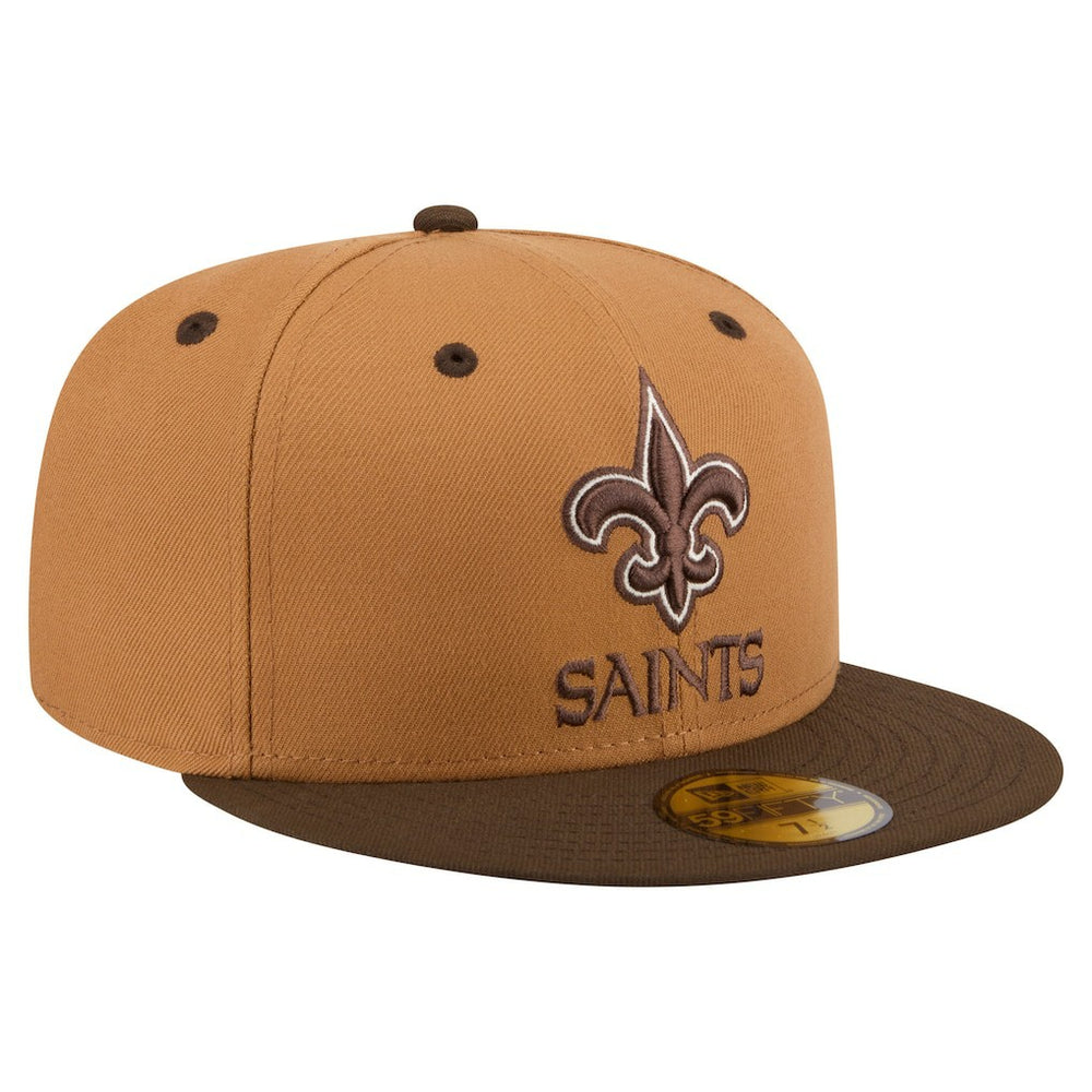 New Orleans Saints New Era Two-Tone Walnut 59FIFTY Fitted Hat Light Brown/Dark Brown | NFL