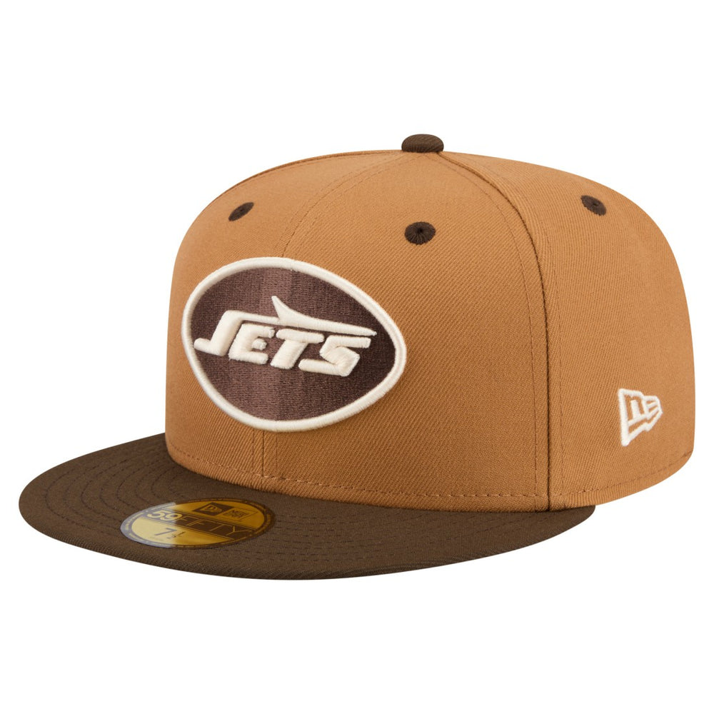 New York Jets New Era Two-Tone Walnut 59FIFTY Fitted Hat Light Brown/Dark Brown | NFL