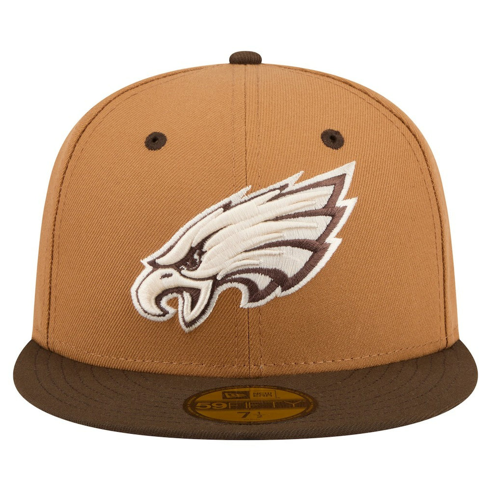 Philadelphia Eagles New Era Two-Tone Walnut 59FIFTY Fitted Hat Light Brown/Dark Brown | NFL