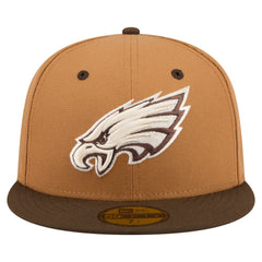 Philadelphia Eagles New Era Two-Tone Walnut 59FIFTY Fitted Hat Light Brown/Dark Brown | NFL
