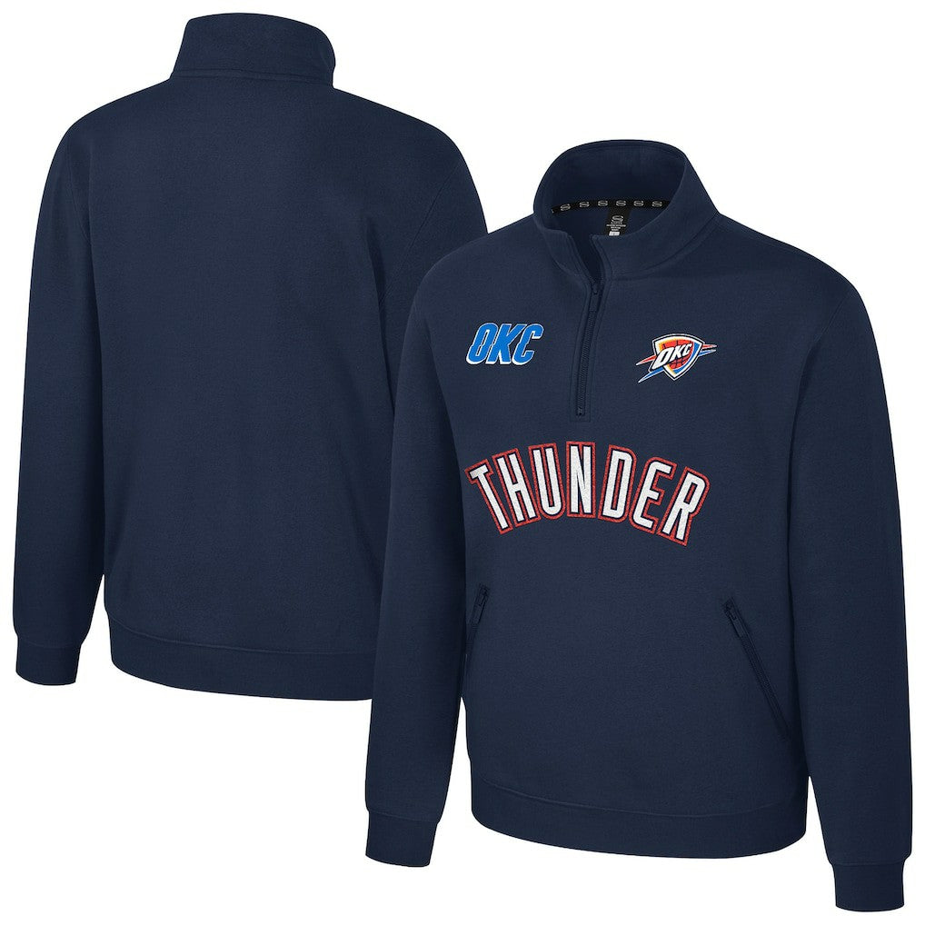 Oklahoma City Thunder Stadium Essentials Unisex First Team Trainer Quarter-Zip Pullover Navy - NBA