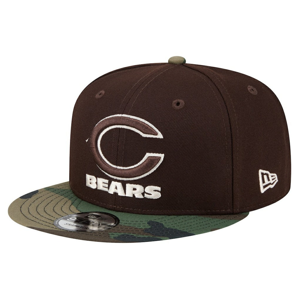 Chicago Bears Adult Burnt Wood Camo 9FIFTY Snapback Hat Dark Brown | NFL