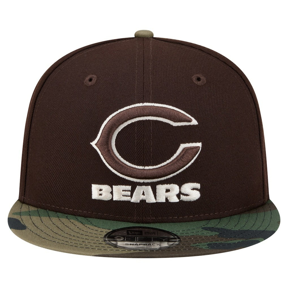 Chicago Bears Adult Burnt Wood Camo 9FIFTY Snapback Hat Dark Brown | NFL