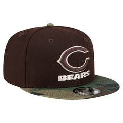 Chicago Bears Adult Burnt Wood Camo 9FIFTY Snapback Hat Dark Brown | NFL