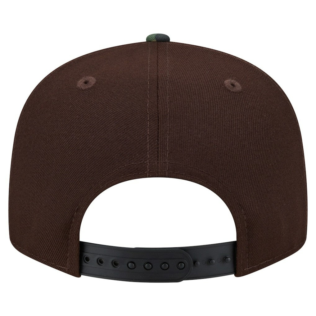 Miami Dolphins Adult Burnt Wood Camo 9FIFTY Snapback Hat Dark Brown | NFL