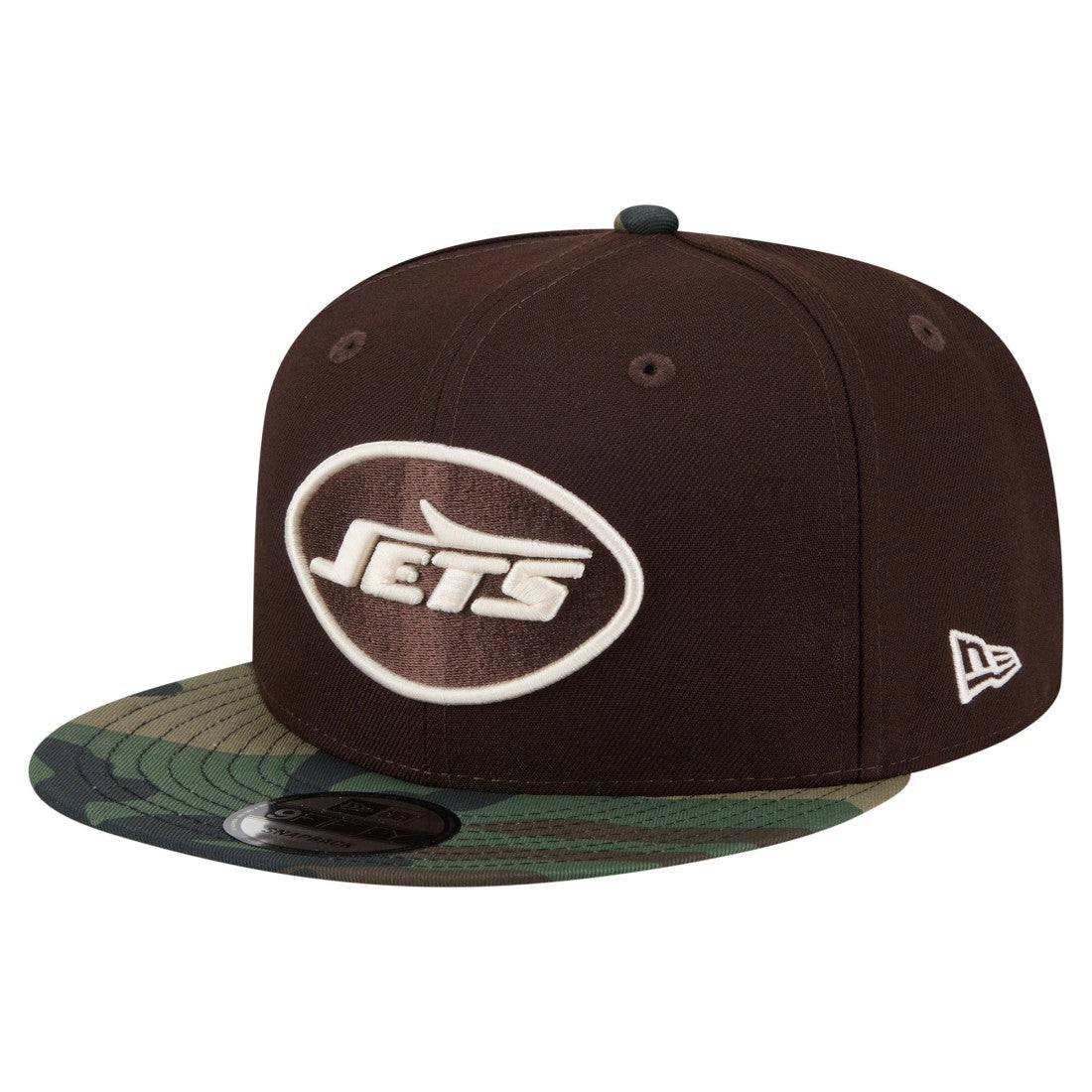 New York Jets Adult Burnt Wood Camo 9FIFTY Snapback Hat Dark Brown | NFL