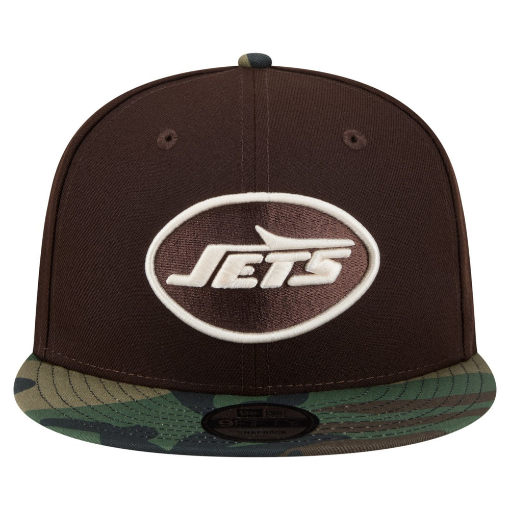 New York Jets Adult Burnt Wood Camo 9FIFTY Snapback Hat Dark Brown | NFL