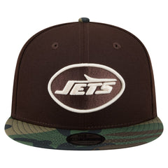 New York Jets Adult Burnt Wood Camo 9FIFTY Snapback Hat Dark Brown | NFL
