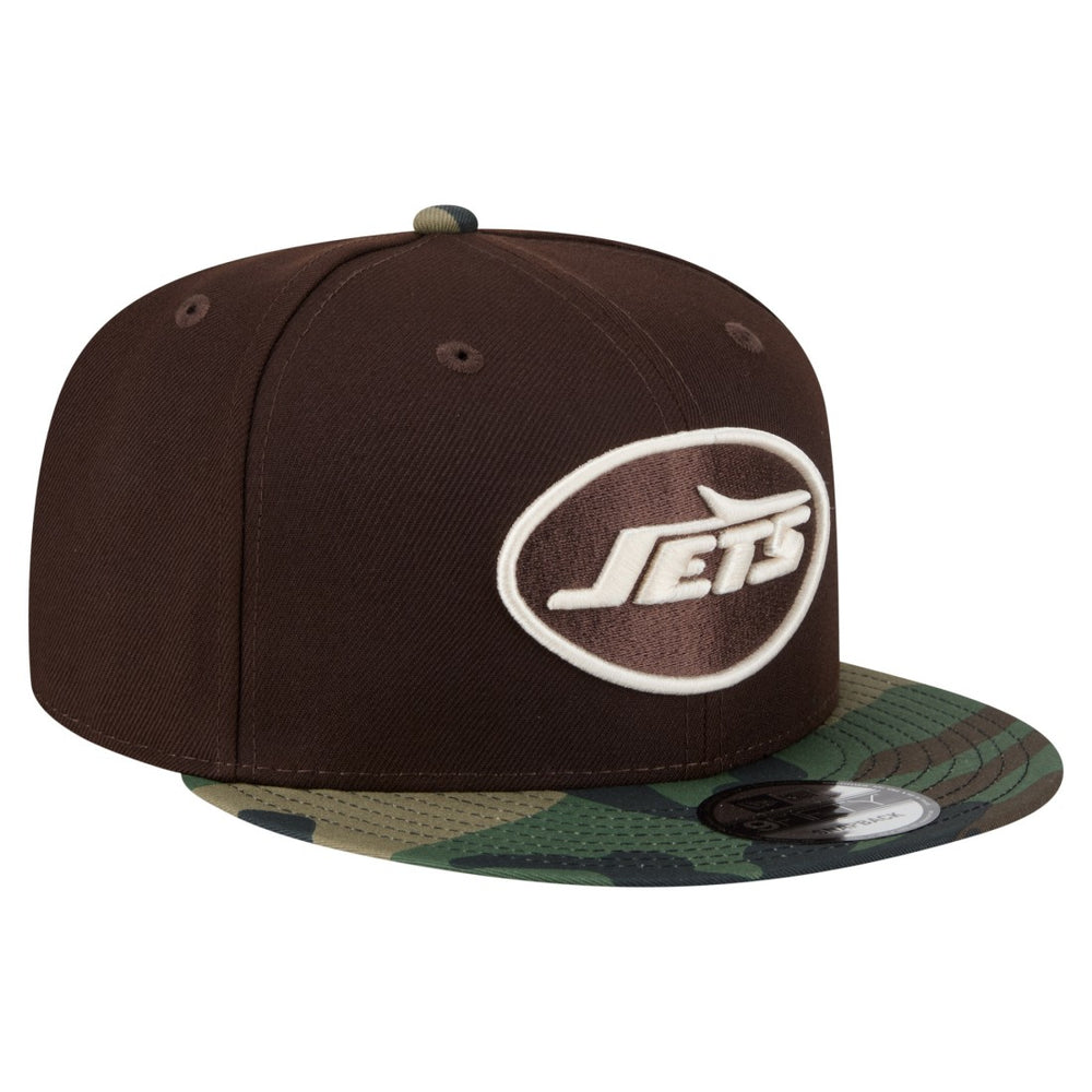 New York Jets Adult Burnt Wood Camo 9FIFTY Snapback Hat Dark Brown | NFL