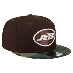 New York Jets Adult Burnt Wood Camo 9FIFTY Snapback Hat Dark Brown | NFL