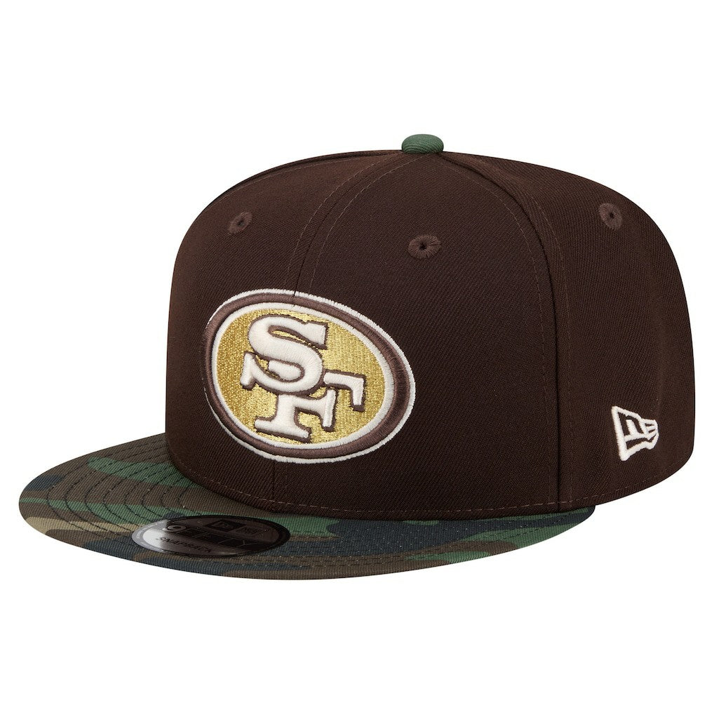 San Francisco 49ers Adult Burnt Wood Camo 9FIFTY Snapback Hat Dark Brown | NFL