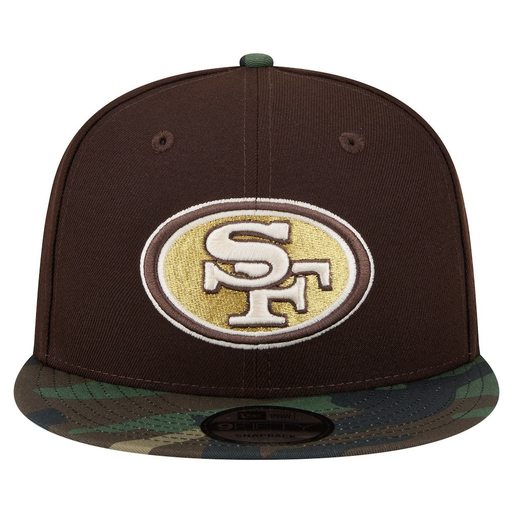 San Francisco 49ers Adult Burnt Wood Camo 9FIFTY Snapback Hat Dark Brown | NFL