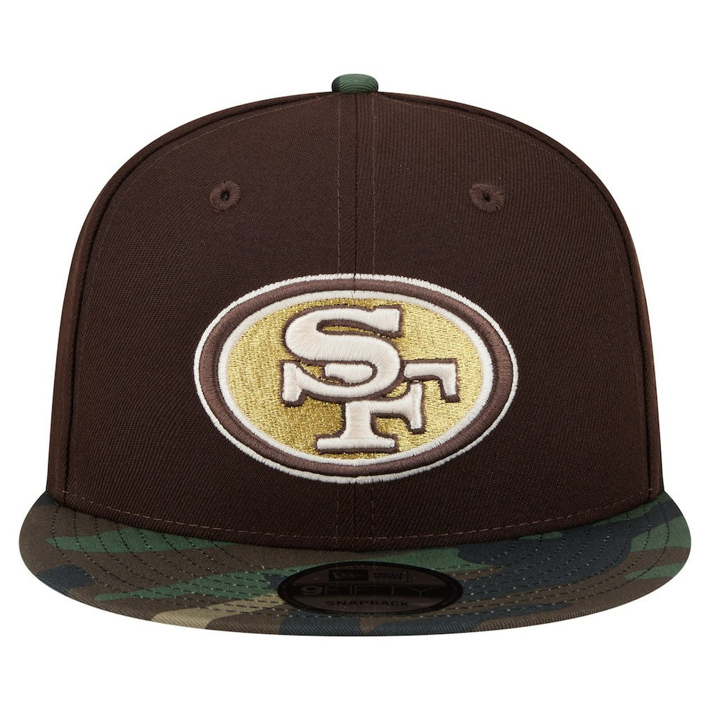 San Francisco 49ers Adult Burnt Wood Camo 9FIFTY Snapback Hat Dark Brown | NFL