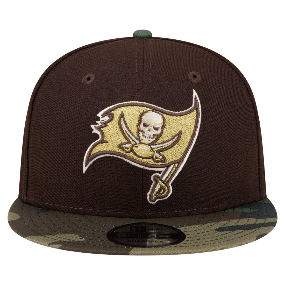 Tampa Bay Buccaneers Adult Burnt Wood Camo 9FIFTY Snapback Hat Dark Brown | NFL