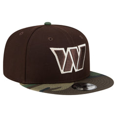 Washington Commanders Adult Burnt Wood Camo 9FIFTY Snapback Hat Dark Brown | NFL