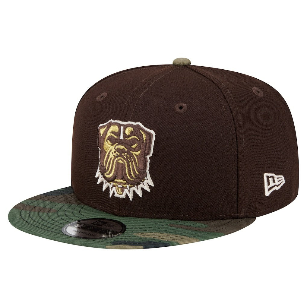 Cleveland Browns Adult Burnt Wood Camo 9FIFTY Snapback Hat Dark Brown | NFL