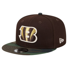 Cincinnati Bengals Adult Burnt Wood Camo 9FIFTY Snapback Hat Dark Brown | NFL