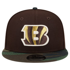 Cincinnati Bengals Adult Burnt Wood Camo 9FIFTY Snapback Hat Dark Brown | NFL