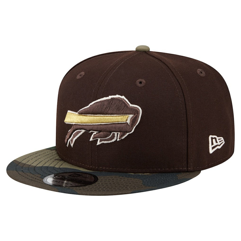 Buffalo Bills Adult Burnt Wood Camo 9FIFTY Snapback Hat Dark Brown | NFL