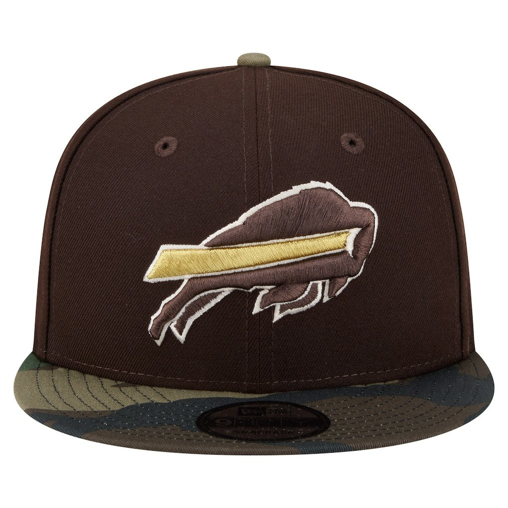 Buffalo Bills Adult Burnt Wood Camo 9FIFTY Snapback Hat Dark Brown | NFL