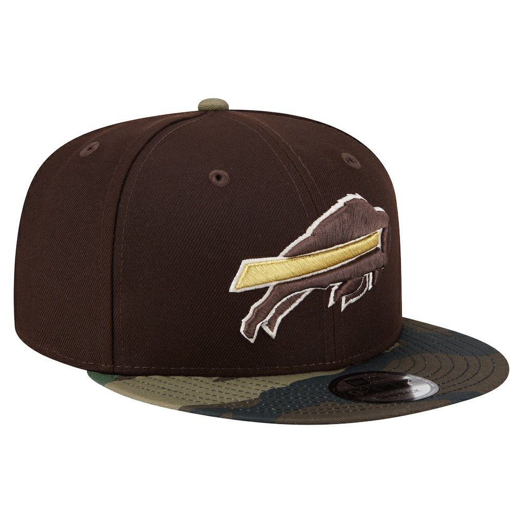Buffalo Bills Adult Burnt Wood Camo 9FIFTY Snapback Hat Dark Brown | NFL