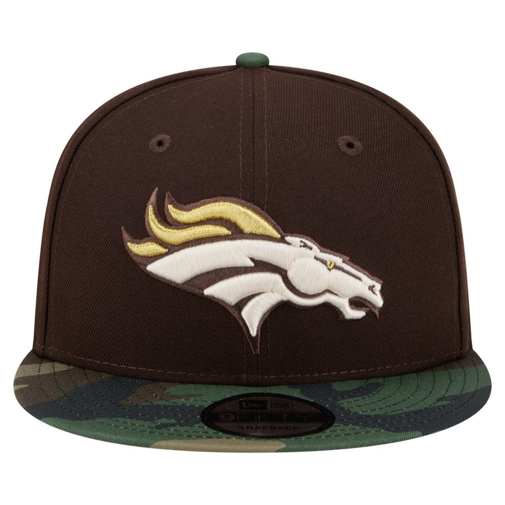 Denver Broncos Adult Burnt Wood Camo 9FIFTY Snapback Hat Dark Brown | NFL