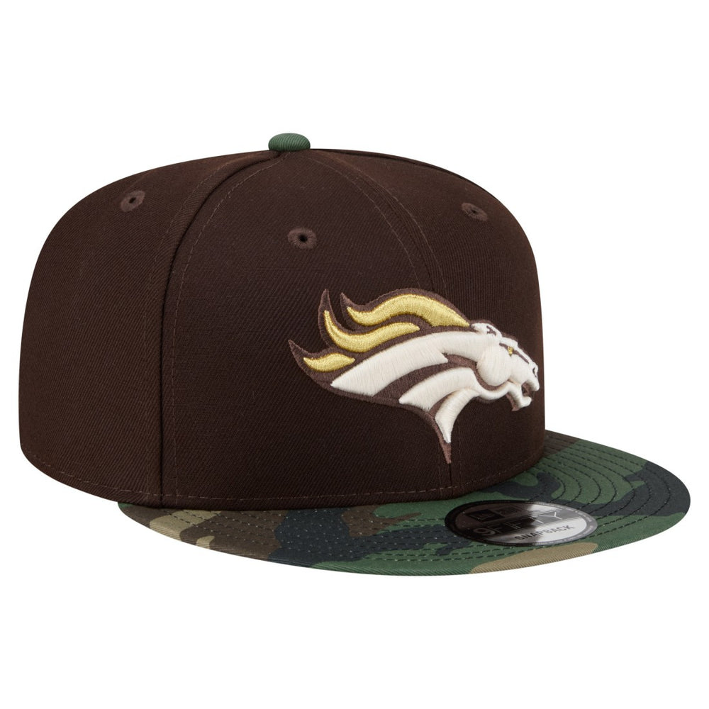 Denver Broncos Adult Burnt Wood Camo 9FIFTY Snapback Hat Dark Brown | NFL
