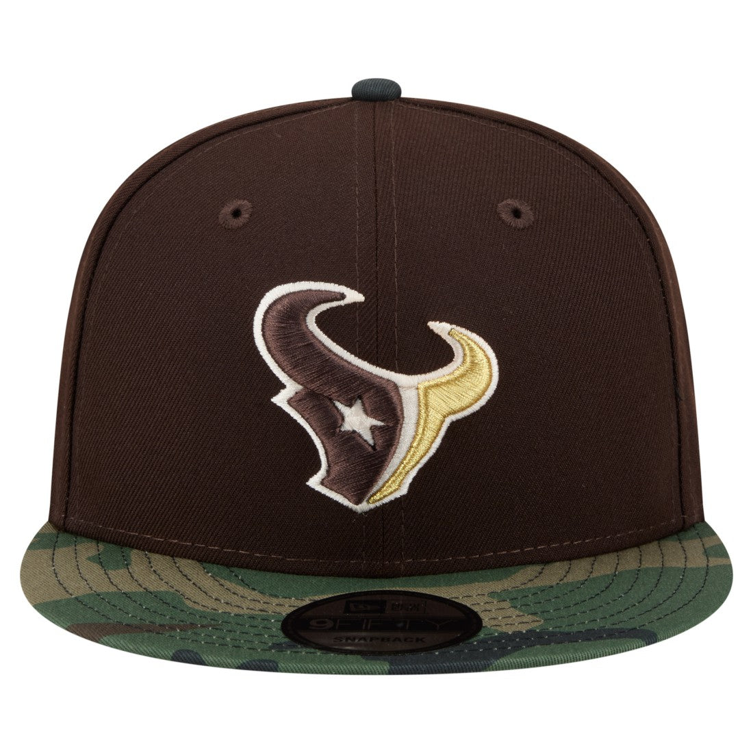 Houston Texans Adult Burnt Wood Camo 9FIFTY Snapback Hat Dark Brown | NFL