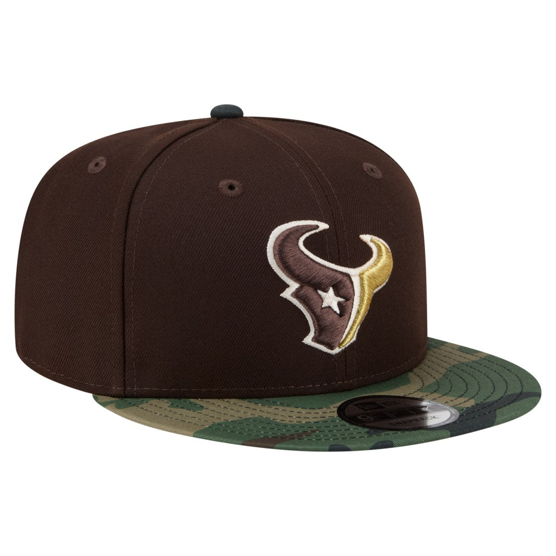Houston Texans Adult Burnt Wood Camo 9FIFTY Snapback Hat Dark Brown | NFL